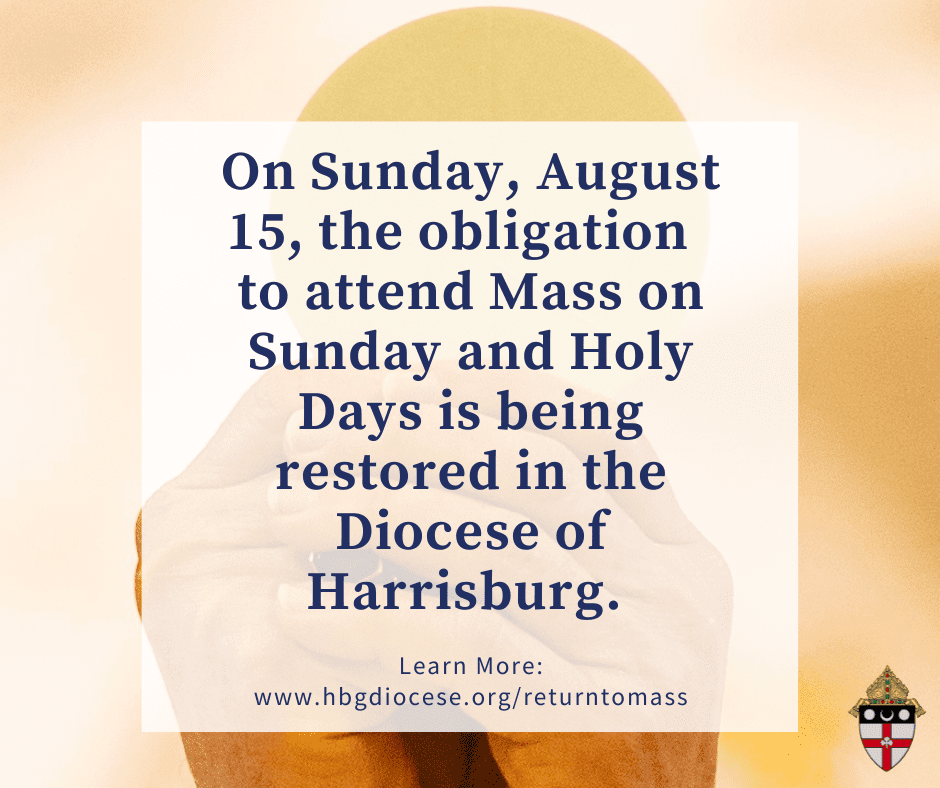 Gainer Announces Restoration of Sunday Mass Obligation Saint